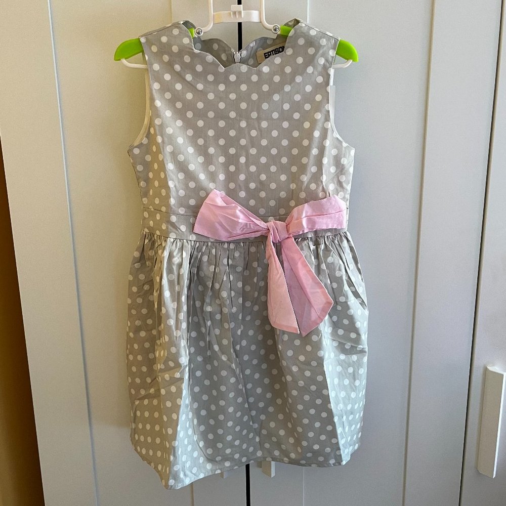 Girls Beige Polka Dot Dress Size 140/64 NWT